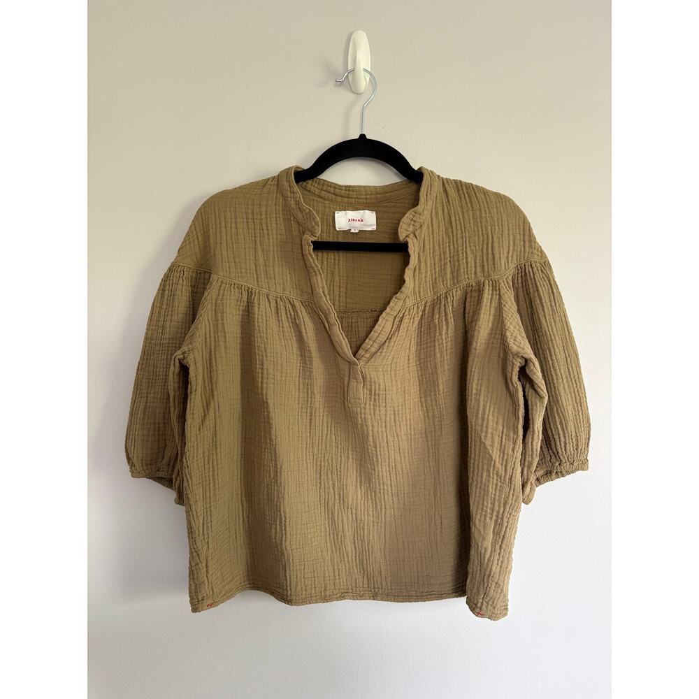 Xirena Clem Cotton Gauze Top Fernwood Size S Popover Boho GUC | Retail $186 - Picture 3 of 7